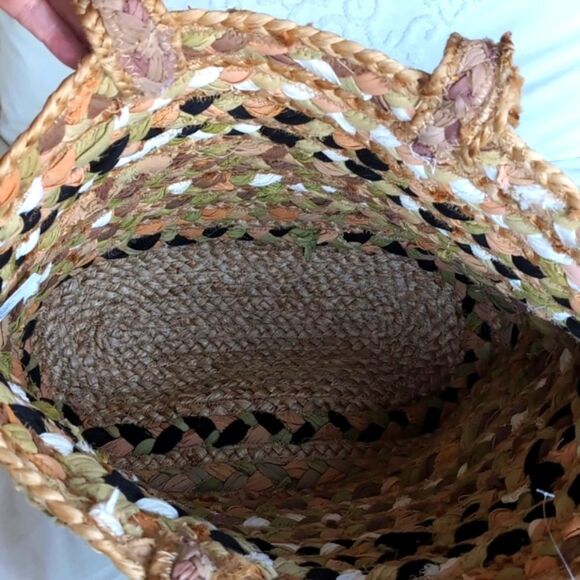 Magid BOHO Woven Jute and Cotton/ Shoulder Tote NWOT - Picture 8 of 15